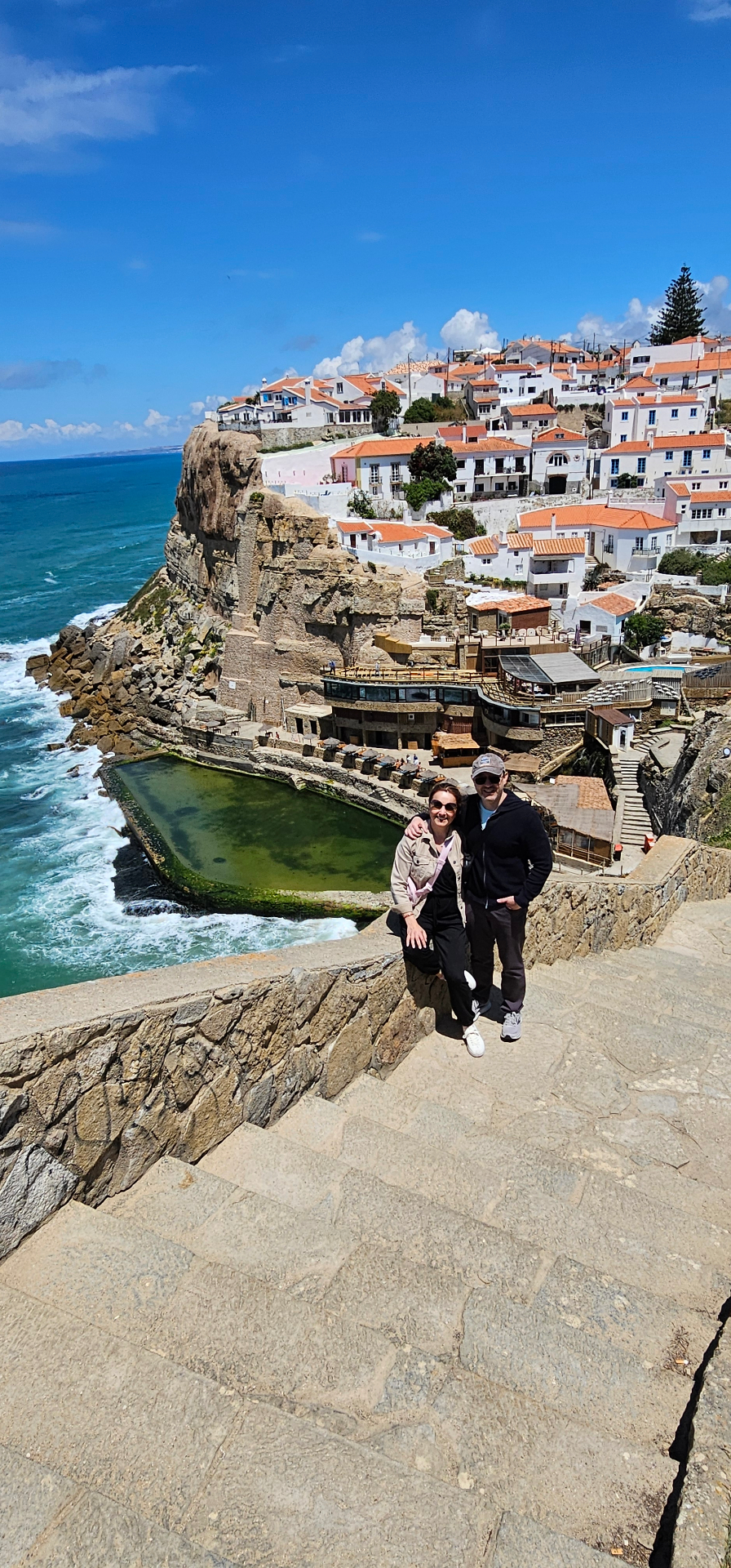 Couple above the tidal pool at Azenhas do Mar