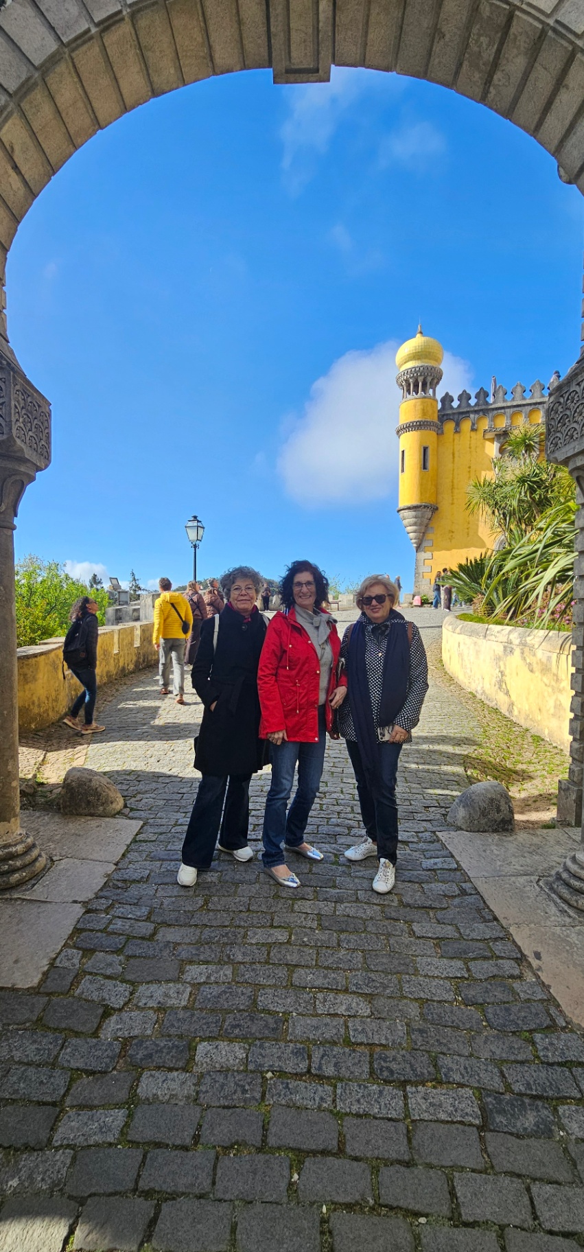 Guests beneath the arch at Pena Palace