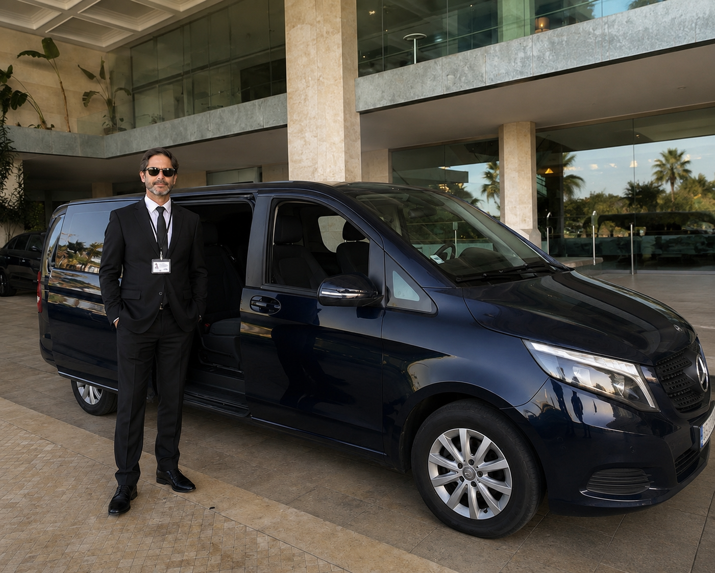 Eduardo Silveira, private chauffeur, beside his Mercedes-Benz V-Class in Portugal